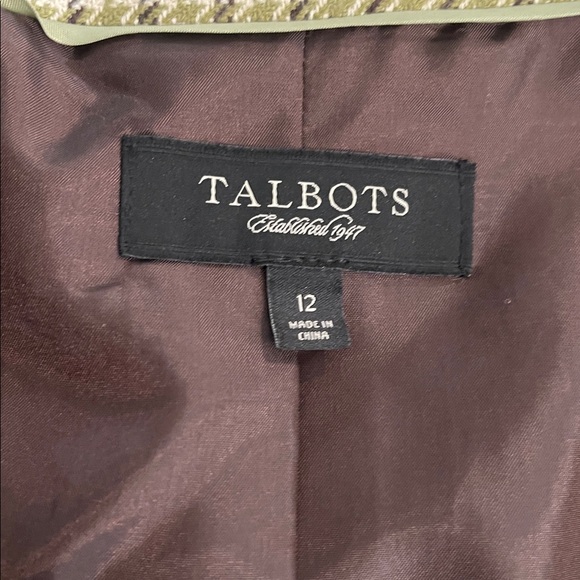 Talbots Green Wool Blend Houndstooth Blazer - Picture 10 of 11